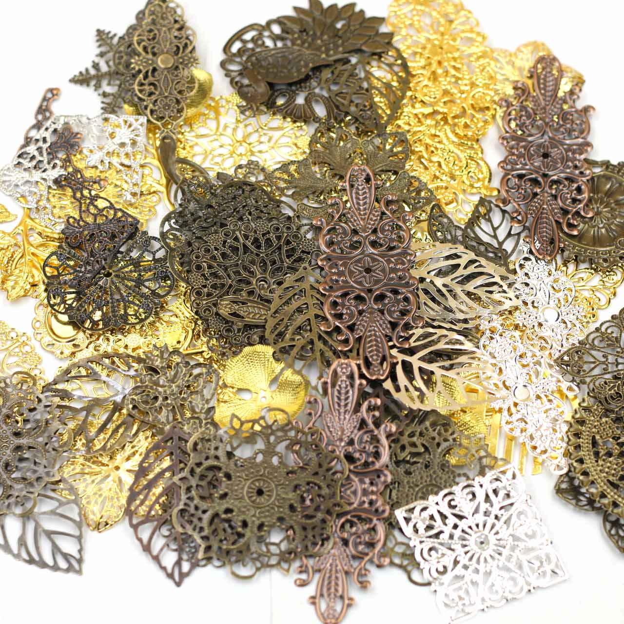 Embellish Craft - Ozdoby Złącza Losowy Mieszany Trójkątny Kwiatowy
