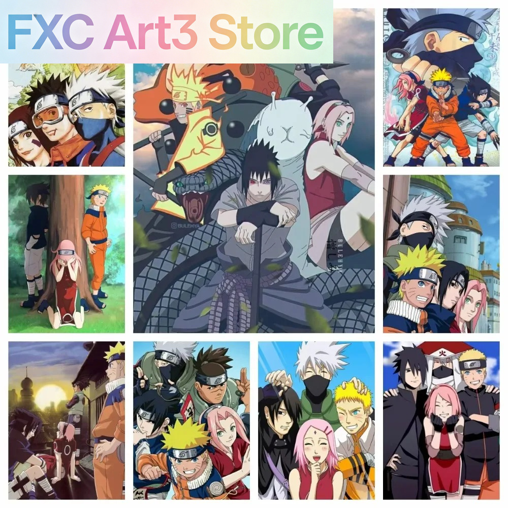 Embroidery Embellishments - Bezramkowy 1-częściowy obraz diamentowy Naruto Klasa