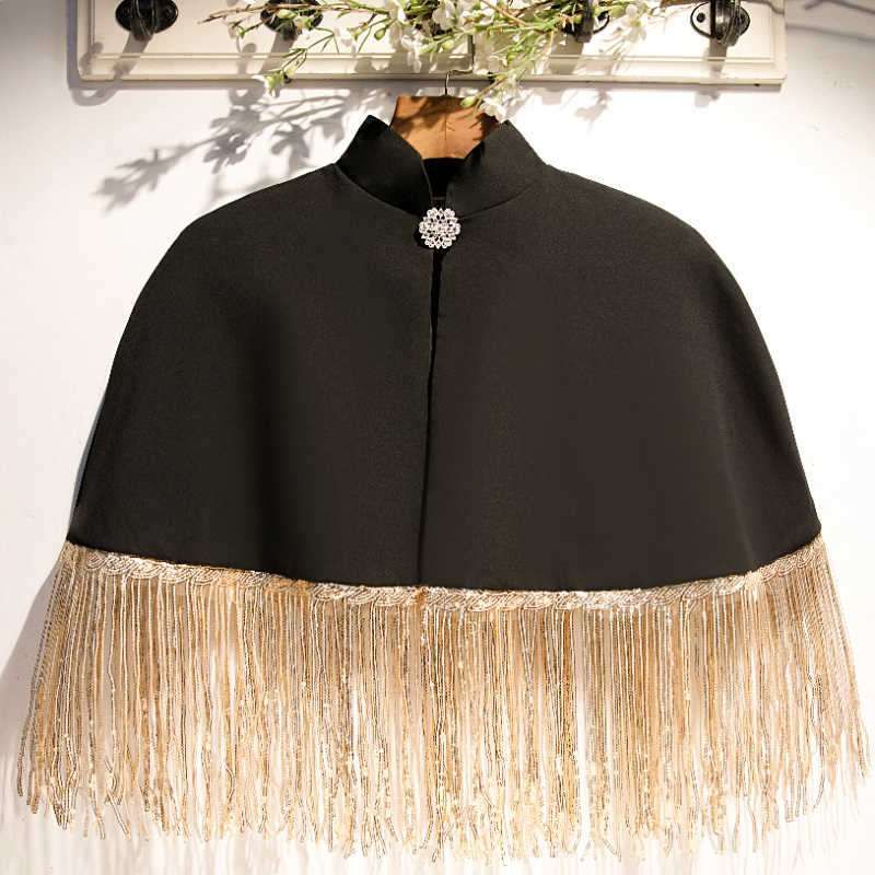 Tassel Fringe Trim - Damska wiosna lato czarny kontrast kolor