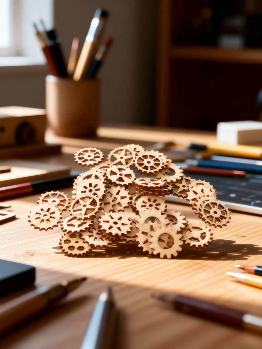 Embellish Craft - 100 sztuk drewnianych elementów dekoracyjnych do