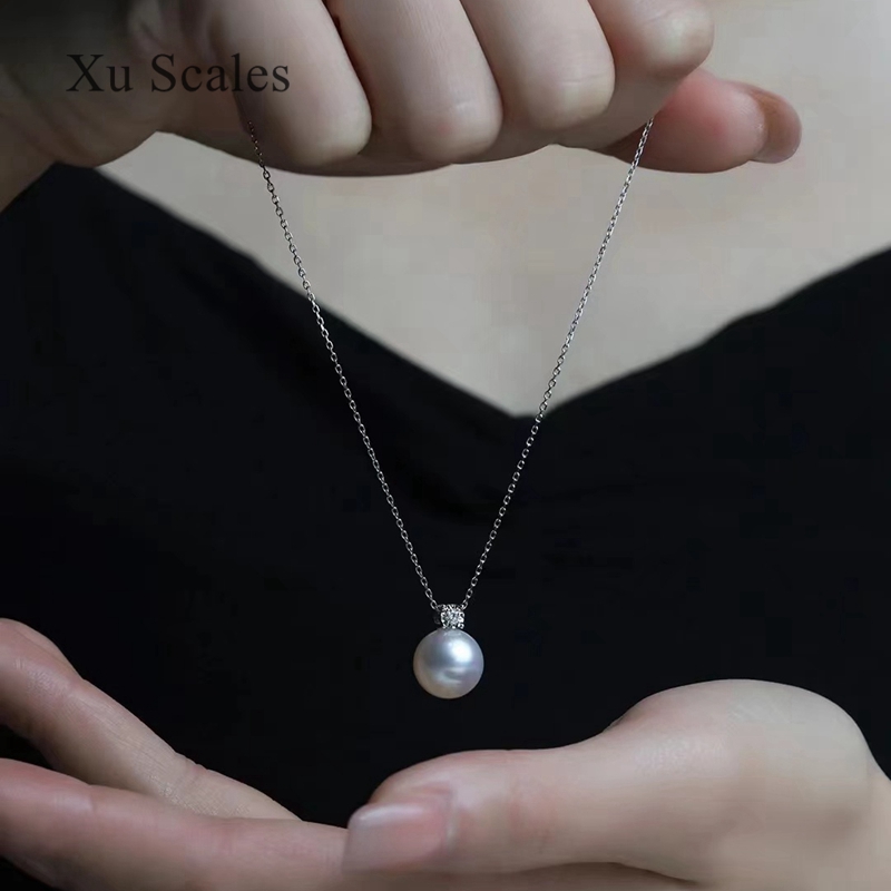 Pearl Trim Chain - Wisior z naturalną perłą 9-11mm S925