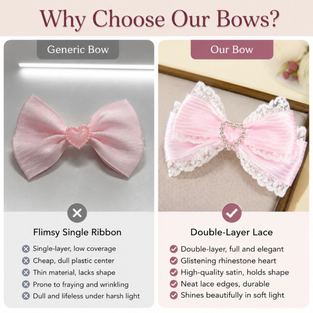 1 para satynowych spink do wło – Lace Ribbon Trim recenzja i cena