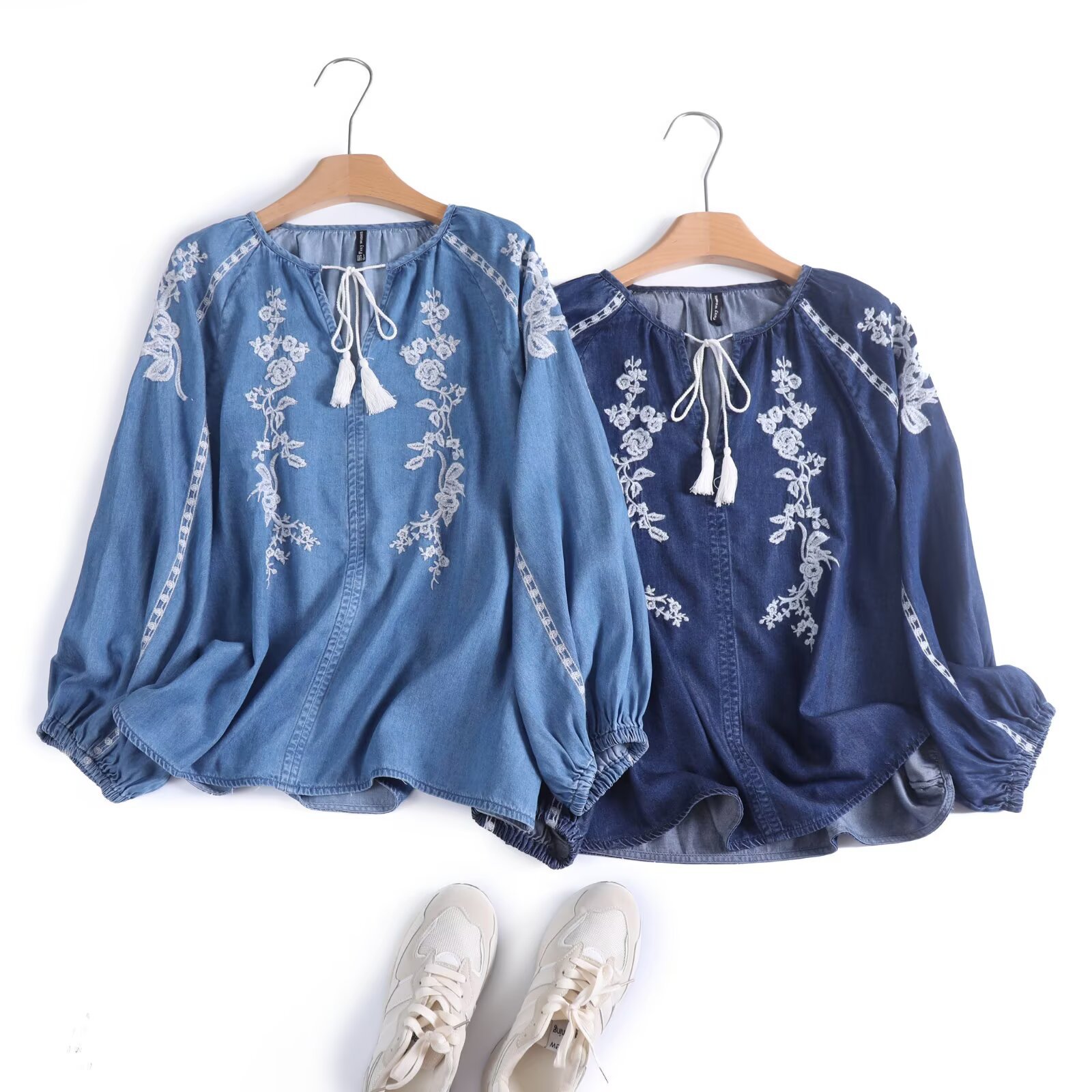 Damska bluzka jeansowa z hafte – Tassel Fringe Trim recenzja i cena