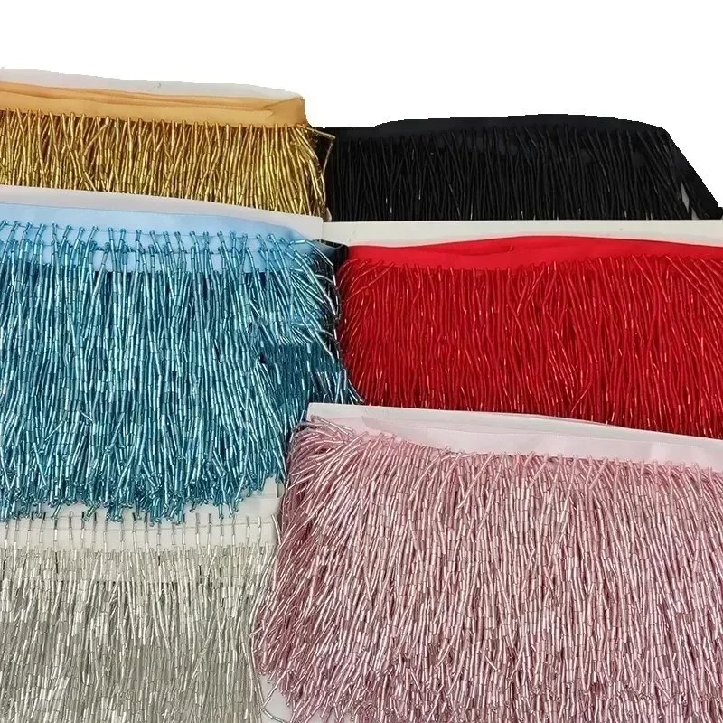 10CM Srebrno-Czerwona Koronka  – Tassel Fringe Trim recenzja i cena
