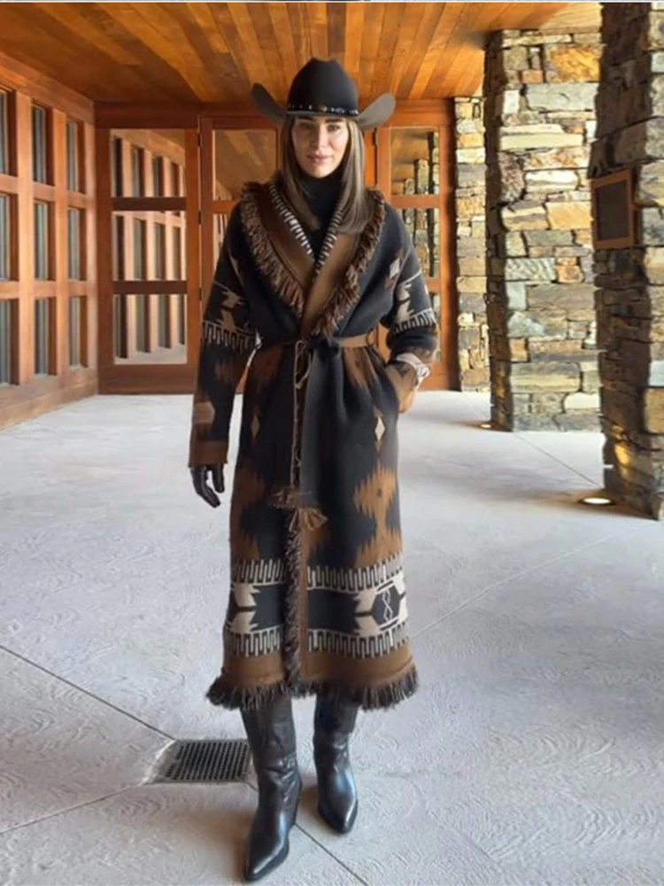Długi damski kardigan z frędzl – Tassel Fringe Trim recenzja i cena