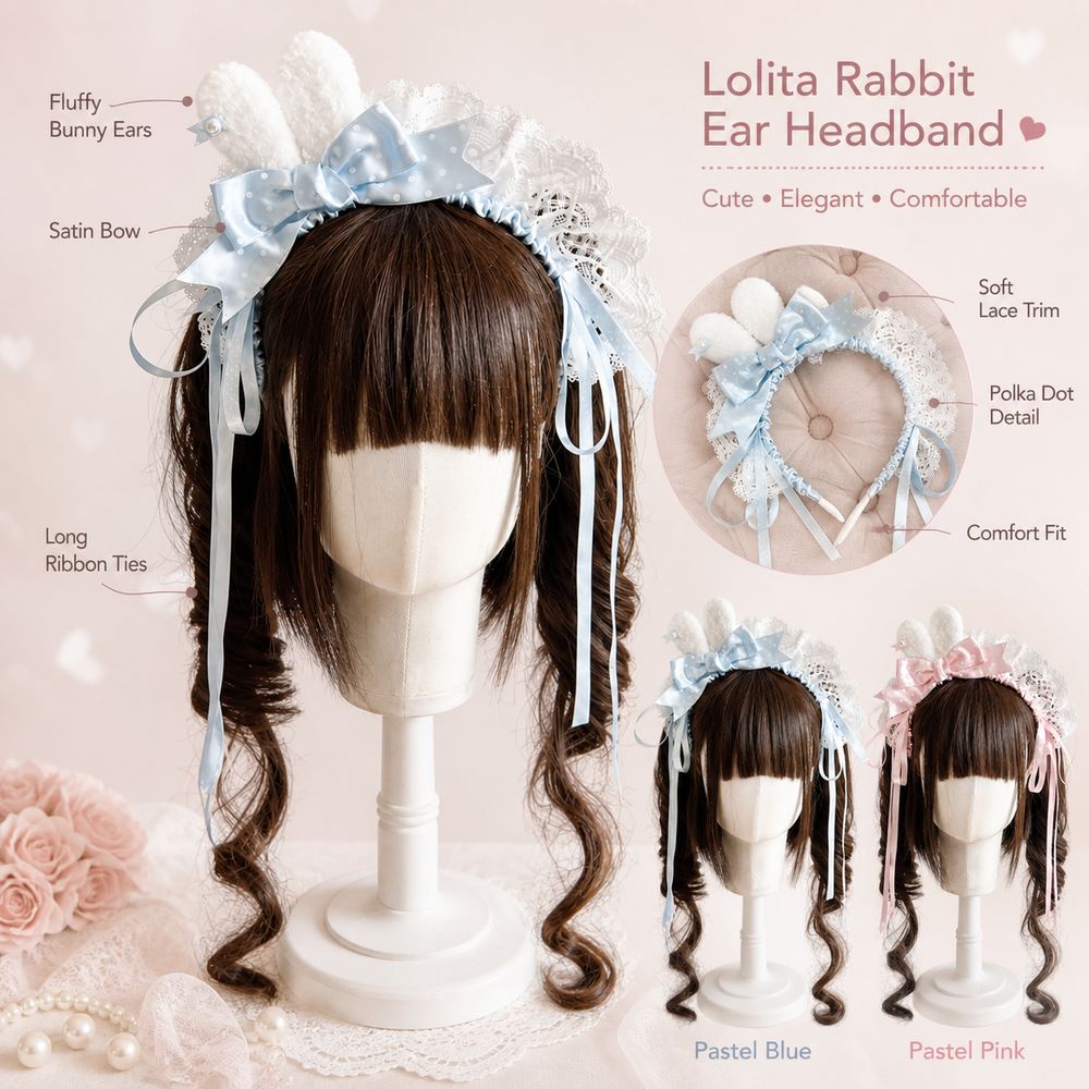Nowa opaska na głowę z uszami  – Lace Ribbon Trim recenzja i cena